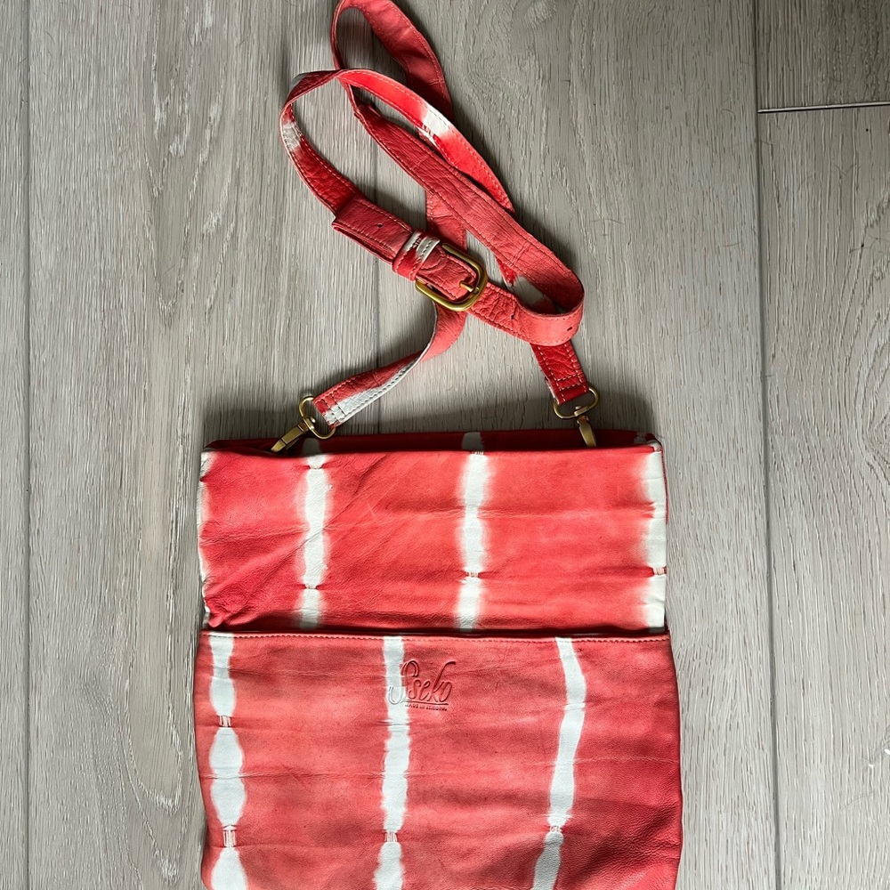 Pink and white Tie-Dye Crossbody Bag
